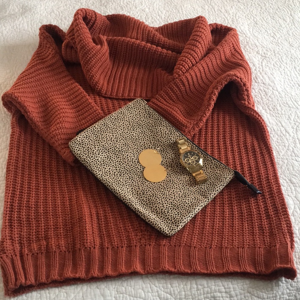 Rust cowl neck sweater